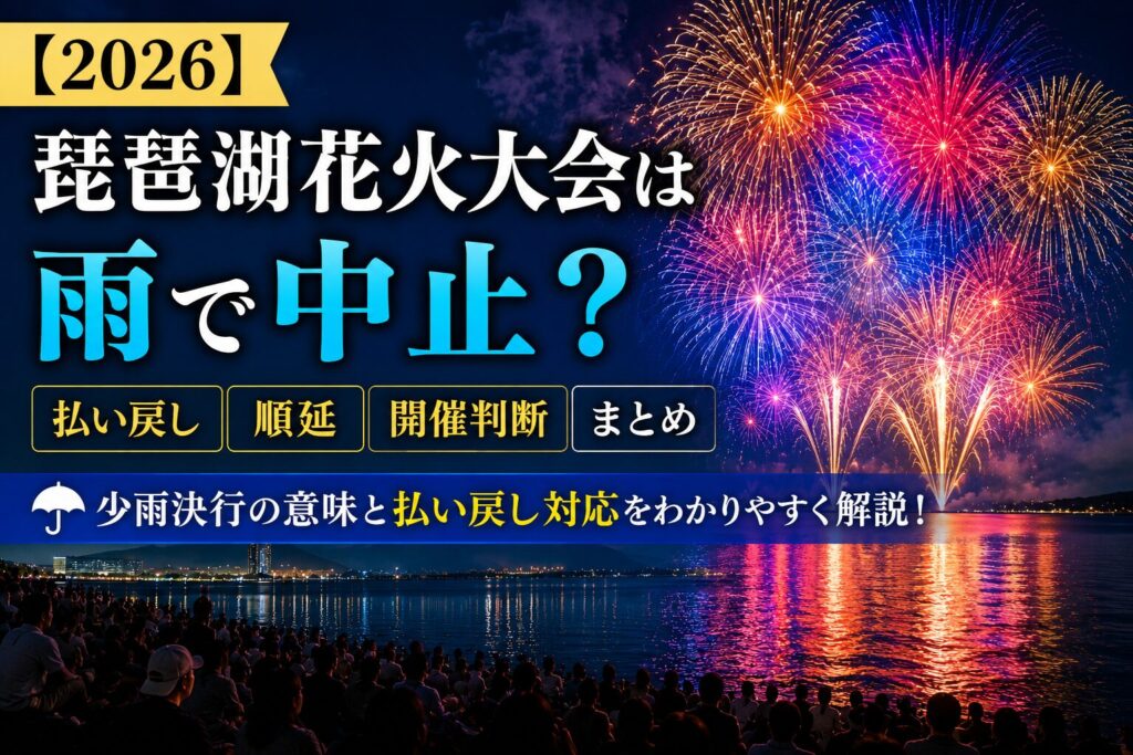 【2026】琵琶湖花火大会は雨で中止？払い戻し・順延・開催判断まとめ