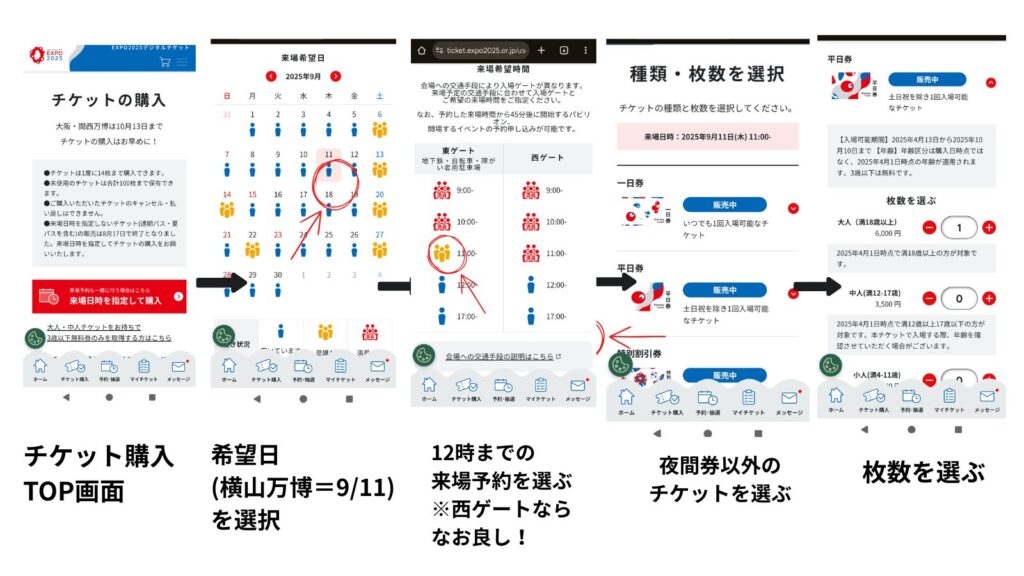 スマホで購入画面～枚数を選ぶまで