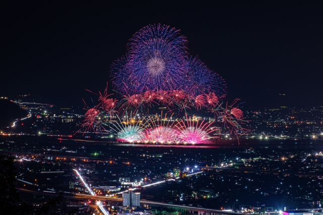 やつしろ全国花火「ミュージック花火」