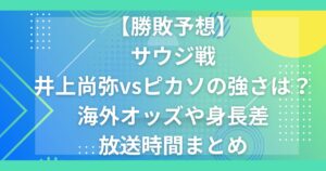 【勝敗予想】井上尚弥vsピカソの強さは？海外オッズや身長差・放送時間まとめ