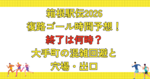 箱根駅伝2026復路ゴール時間予想！終了は何時？大手町の混雑回避と穴場・出口