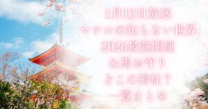 1月13日放送マツコの知らない世界2026最強開運＆馬お守りどこの神社？一覧まとめ