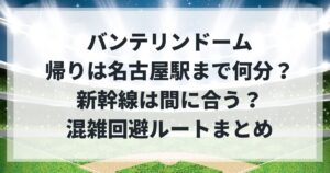 バンテリンドーム帰り名古屋駅まで何分？新幹線は間に合う？混雑回避ルートまとめ