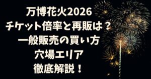 万博花火2026チケット倍率と再販は？一般販売の買い方・穴場エリア徹底解説！
