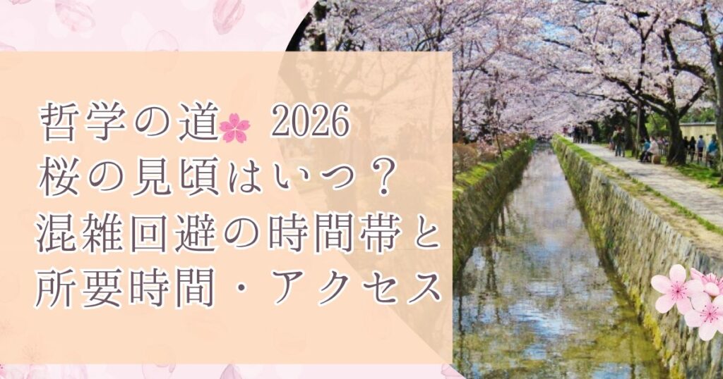 哲学の道桜2026見頃はいつ？混雑回避の時間帯と所要時間・アクセス
