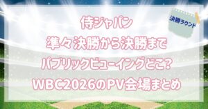 侍ジャパン準々決勝～決勝パブリックビューイングどこ？WBC2026のPV会場まとめ