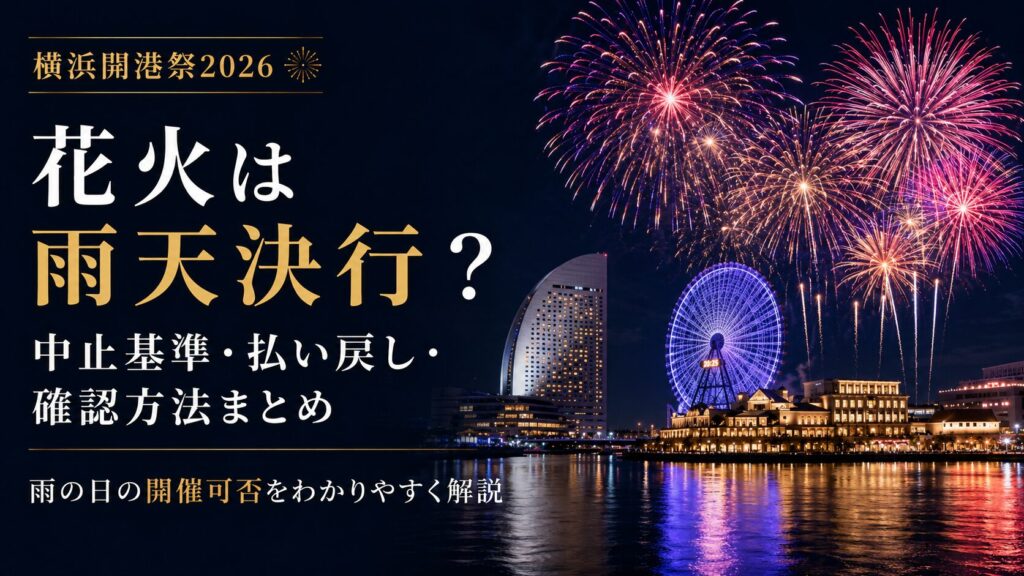 横浜開港祭2026花火は雨天決行？中止基準・払い戻し・確認方法まとめ