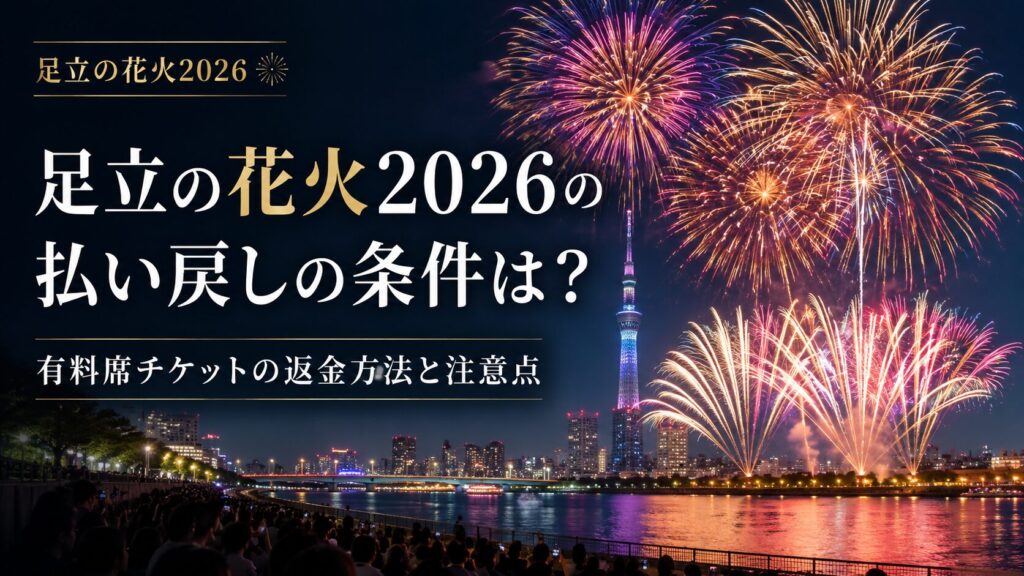足立の花火2026払い戻しの条件は？有料席チケットの返金方法と注意点