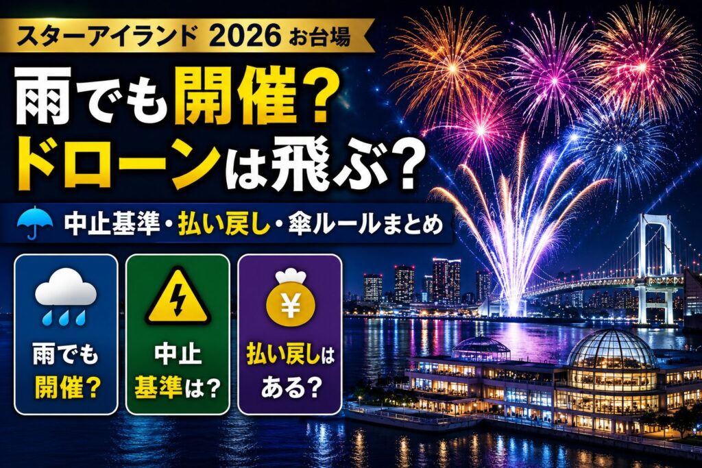 スターアイランド2026お台場は雨でも開催？中止基準・払い戻し・傘ルールまとめ