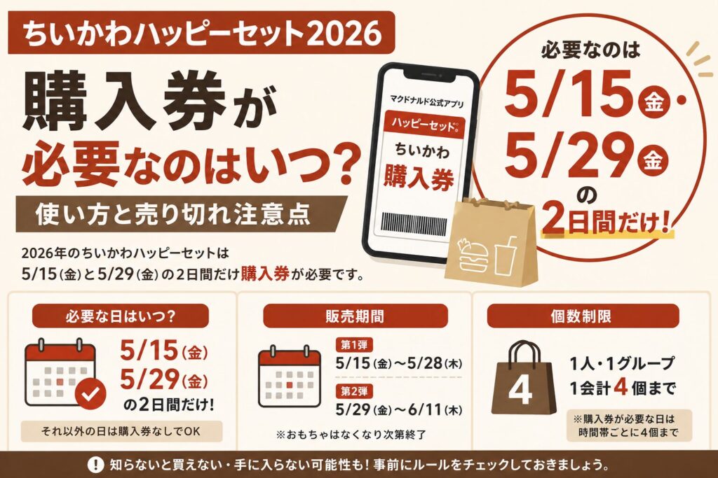 ちいかわハッピーセット2026購入券はいつ必要？使い方と売り切れ注意点