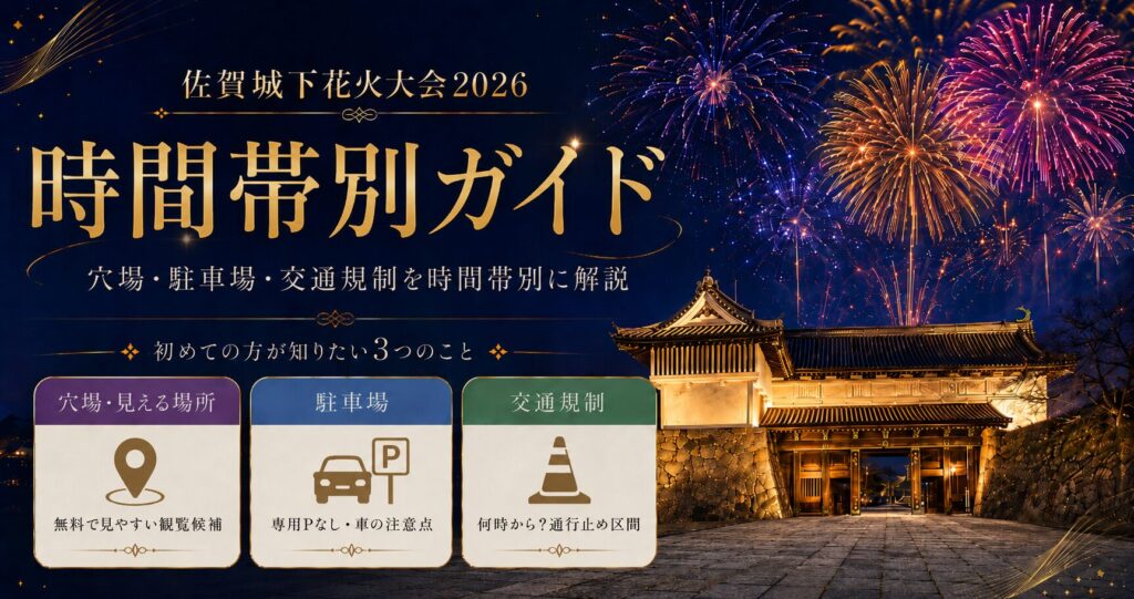 佐賀城下花火大会2026｜穴場・駐車場・交通規制を時間帯別に解説