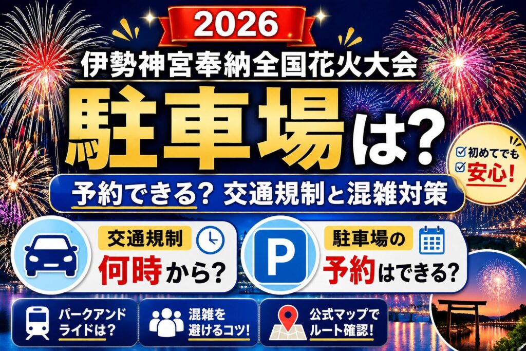 2026伊勢神宮奉納全国花火大会の駐車場は？予約できる？交通規制と混雑対策