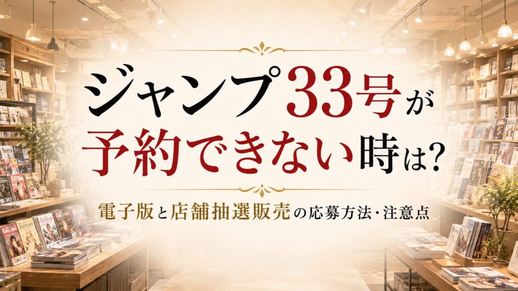 ジャンプ33号が予約出来ない時は？