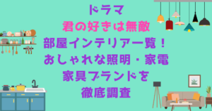 ドラマ｜君の好きは無敵の部屋インテリア一覧！おしゃれな照明・家電・家具ブランドを徹底調査
